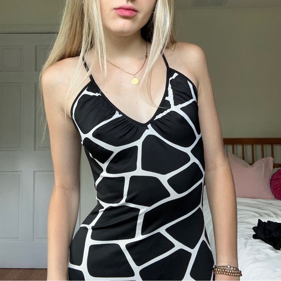 Morgan de Toi Giraffe Print Halter Dress - Picture 2 of 4